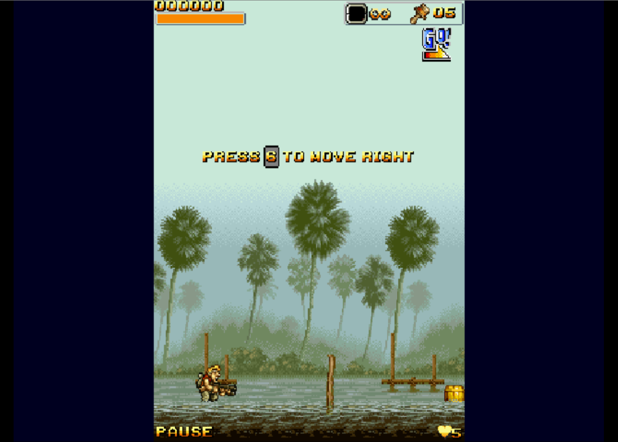 A run-and-gun game running in portrait